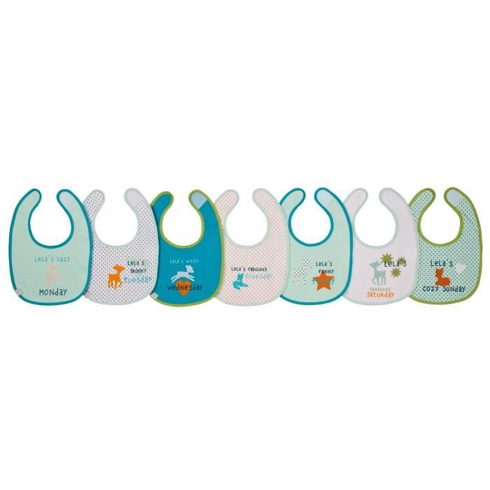 LÄSSIG Lela Lot de 7 bavoirs multicolore