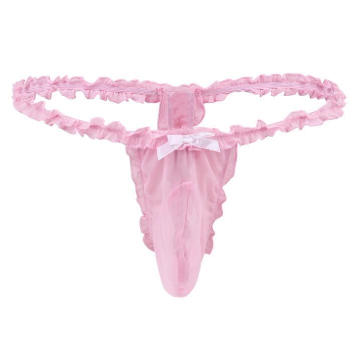 Slip Éléphant Homme String Sexy Erotique Lingerie Transparente Boxer Bref Culotte Tanga Thong Respirant Triangle Jockstrap M-XL