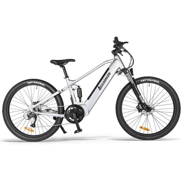 ACCOLMILE Vélo à assistance électrique 750W 27.5inch ARGENT avec BAFANG Moteur pédalier et LG Batterie 48V Cellules 18650