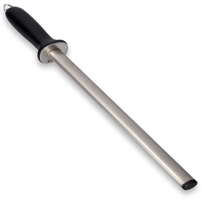 Navaris Aiguiseur à couteaux diamant - Bâton à aiguiser affiloir 31 cm - Fusil en acier diamanté - Affûtage cuisine camping outil co