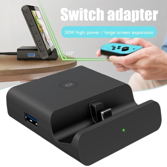 Support de charge station de charge pour Switch TV Convertisseur Adaptateur Support Type-C Chargeur Support Noir