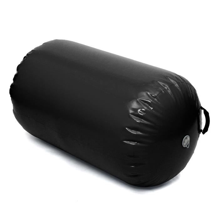 TEMPSA Tapis Gonflable Rouleau Gymnastique Yoga PVC 100x85cm NOIR