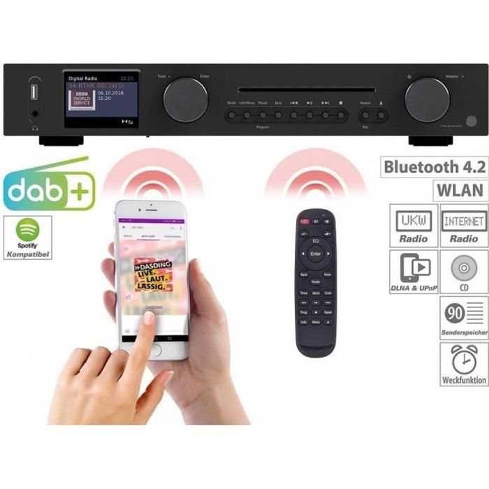 Radio VR WLAN-HiFi-IRS-695.cd Tuner avec radio Internet, CD, DAB +, FM et Bluetooth, MP3 / WMA
