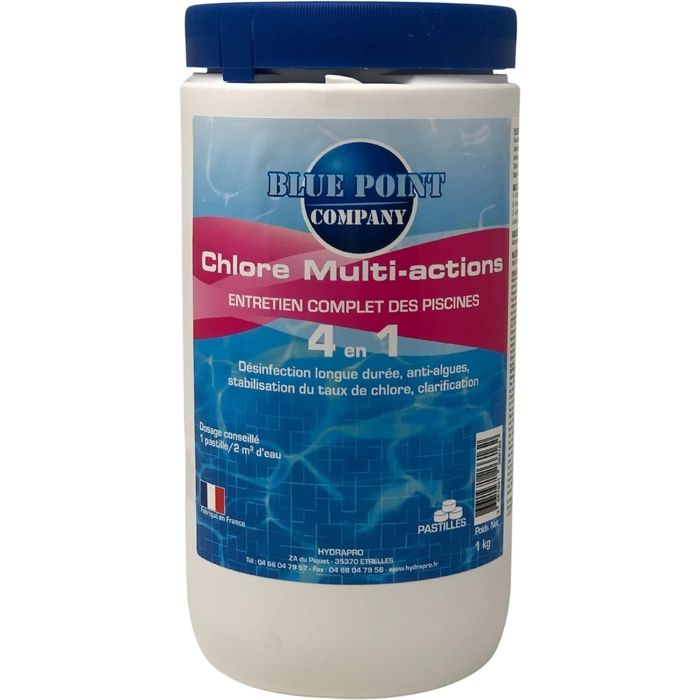 Chlore Multifonctions Piscine 1KG - Traitement Tout-en-Un à Multiples Actions/Pastilles