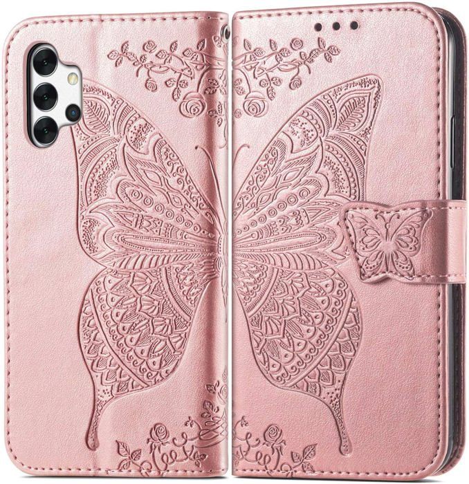 Étui Portefeuille Flower Galaxy A32 4G Gris