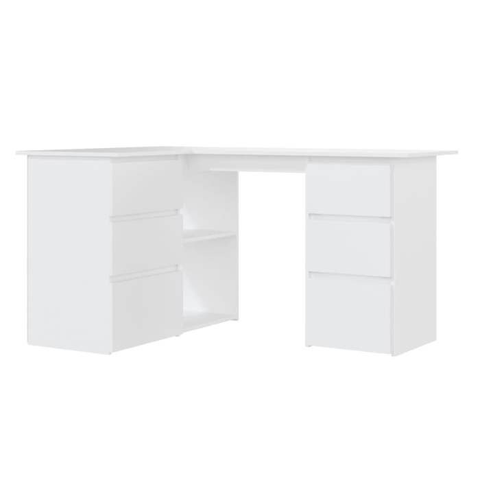 Bureau dangle - CLOUD - forme de L - Blanc 145x100x76 cm Bois dingénierie LL45659
