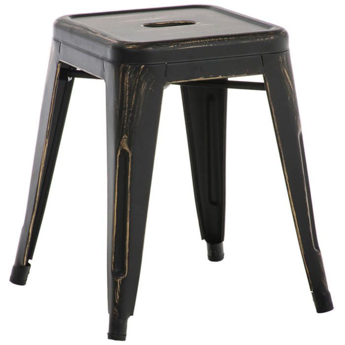 Tabouret design industriel empilable hauter 46 cm en metal dore 10_0005495 Tabouret design industriel empilable hauter 46 cm en metal dore 10_0005495