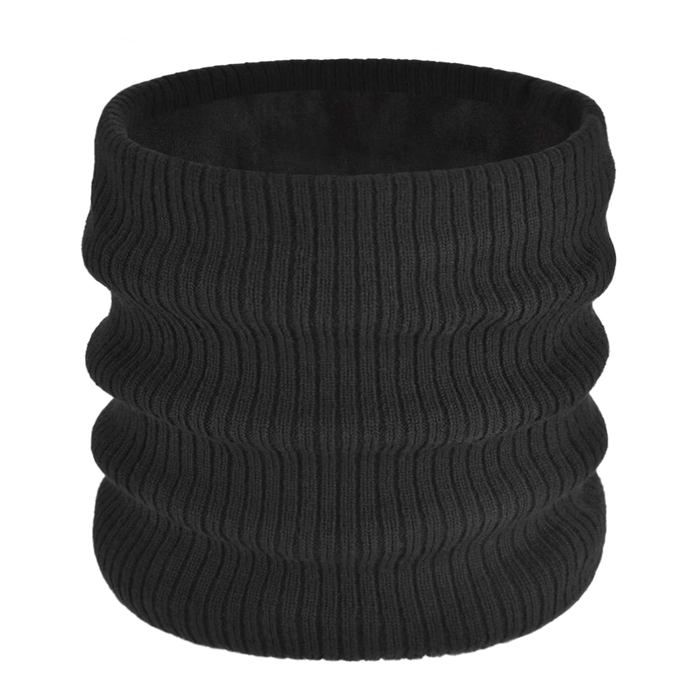 SCHYIDA 2 PCS Cache-Cou Tricoté Homme Et Femme, Écharpe Tour De Cou Hiver Coupe-vent Thermique Tricot Hiver Foulard Unisexe Pour Ski Moto Bicyclette Sports (Noir/Blanc