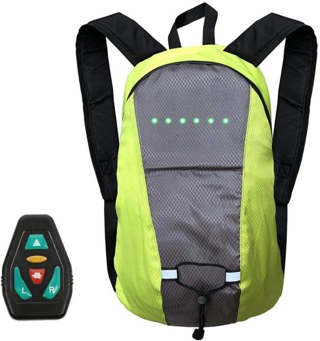Sac à dos de vélo avec indicateur LED télécommande sans fil Rechargeable par USB sac à dos pour Sports Jaune Sac à dos de vélo avec indicateur LED télécommande sans fil Rechargeable par USB sac à dos pour Sports Jaune