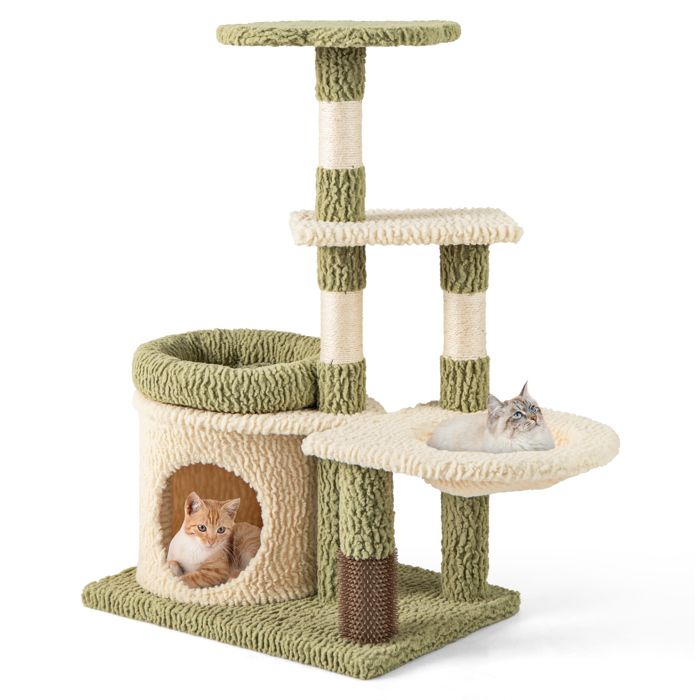 Meilleurs prix pour GOPLUS Arbre à Chat Multi-Niveaux, Tour à Chat avec Plateformes, Niche Privée, Brosse de Toilettage, Griffoirs en Sisal