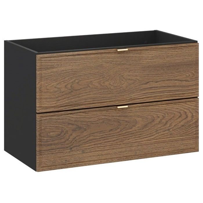 Meuble de salle de bain sous vasque suspendu TALIA CASELLA - noir et chêne - 80 cm Meuble de salle de bain sous vasque suspendu TALIA CASELLA - noir et chêne - 80 cm
