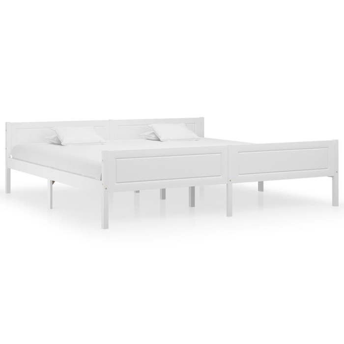 Cadre de lit double-Lit adulte contemporain-sans matelas-bois massif de pin blanc 200x200 cm BDMF00744228927