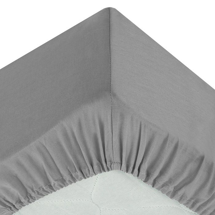 Drap housse percale de coton uni 160 x 200 cm Harmonie gris Drap housse percale de coton uni 160 x 200 cm Harmonie gris