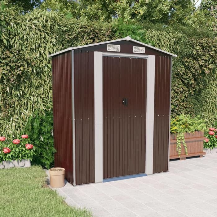 Petit Prix Abri de jardin ArmoireMaiosn 192x108x223 cm Acier galvanisé outils de jardinage - vue 2
