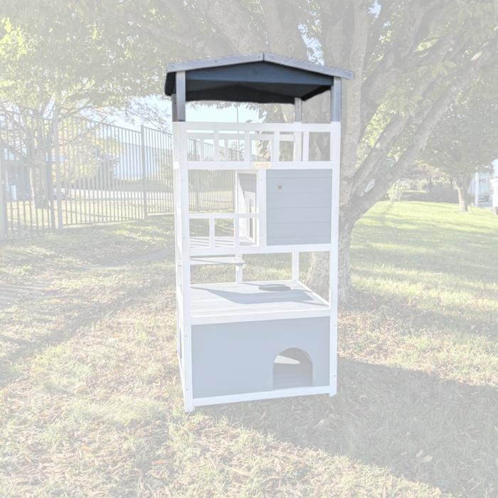 Comparer les prix de Toit Shingle Maison Triplex romeo Pour Chat - Katventure