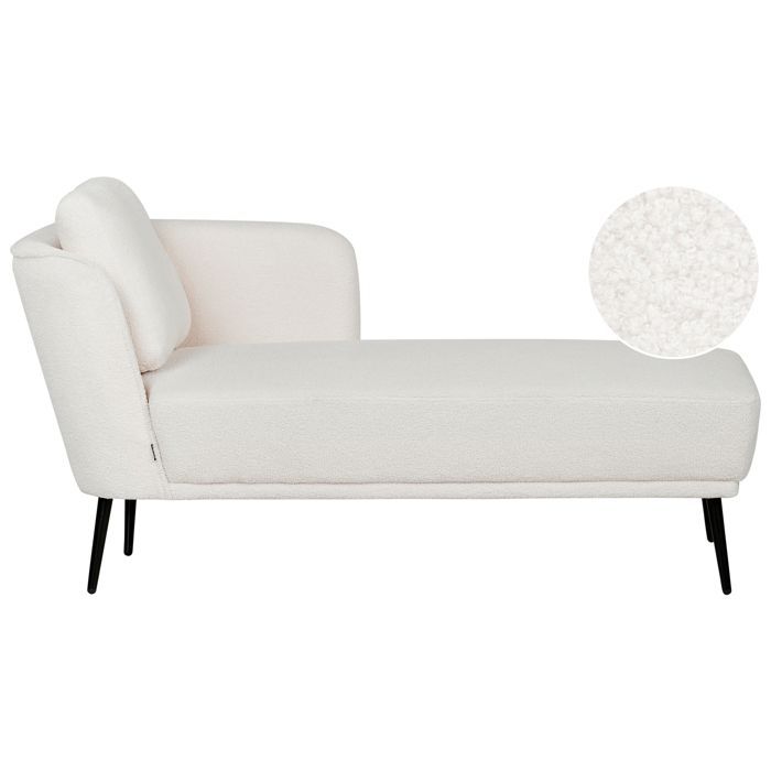 Chaise longue côté gauche ARTHEZE Bouclé Blanc cassé