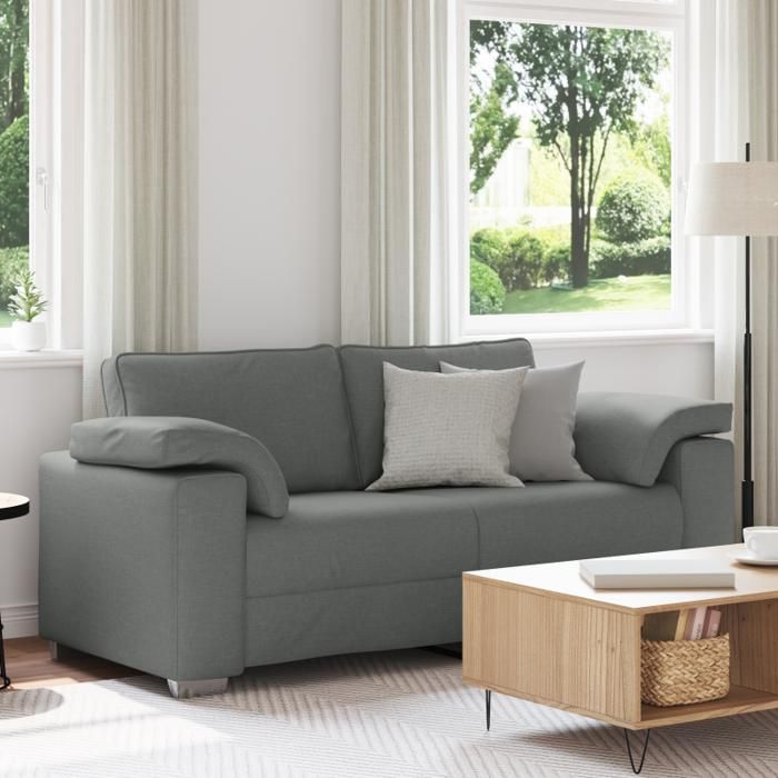Sofa Loveseat - Gris Foncé - 2.5 places - Tissu - Confort Moelleux