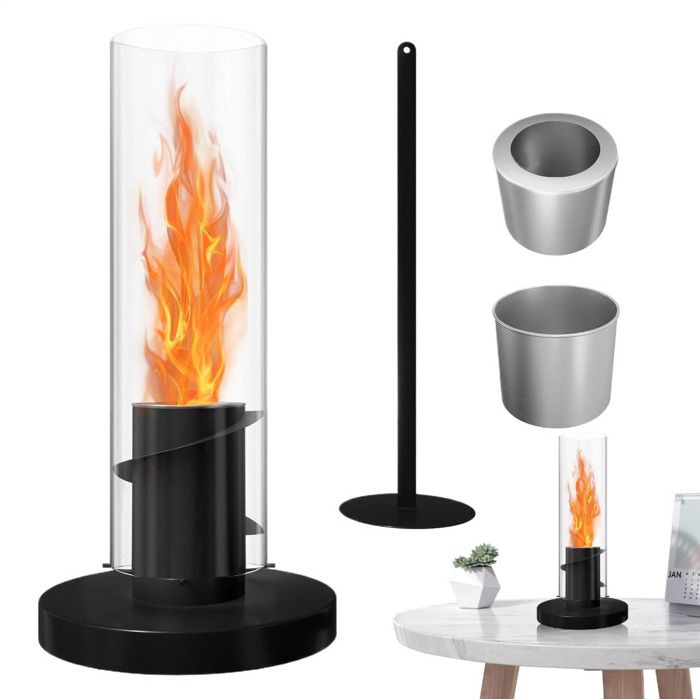 Rotating Fireplace Flame Rotating Fireplace, 15.75 Inch Ethanol Table Fireplace ...