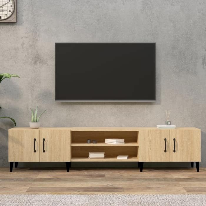 SALE 2026 Armoire TV moderne Brun - Meuble TV Chêne Sonoma 180x315x40cm - bois dingénierie PRO318284507