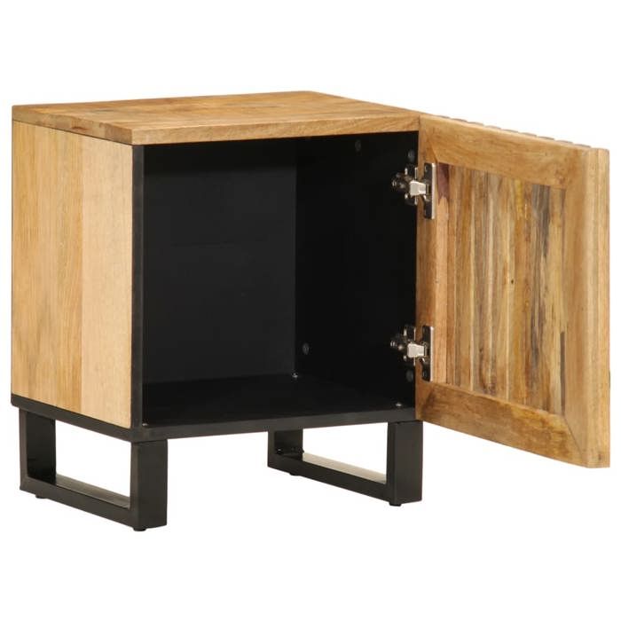 {January Sale}(2 pcs)Petite Tables de chevet - Table à café industrielle Table de chambre - 40x34x46cm bois massif de manguier brut