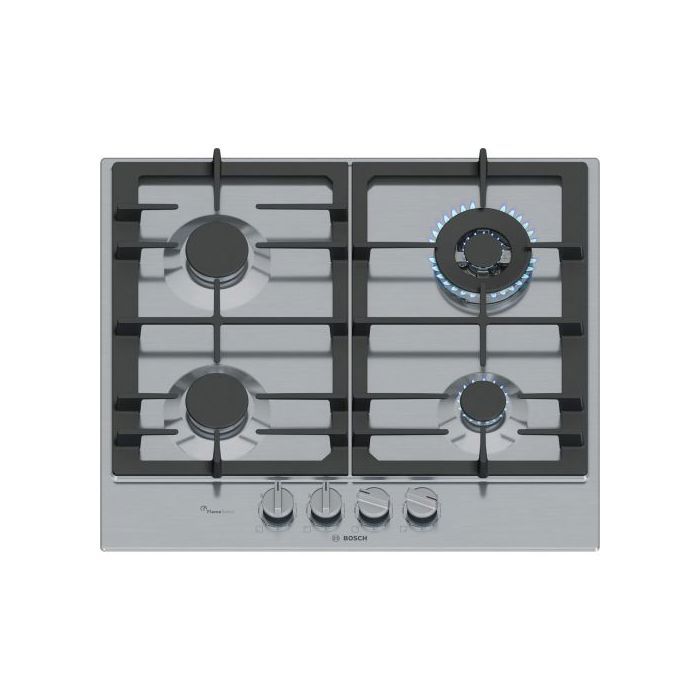 Table De Cuisson Gaz BOSCH PCH6A5I90 – 4 Zones, Brûleur Wok, Allumage Électrique
