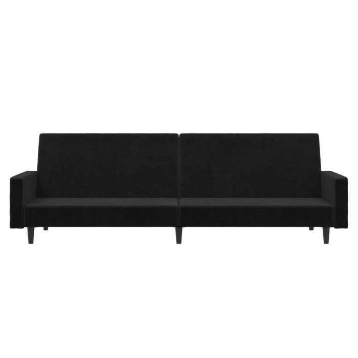 Noir Sofa réglable CLOUD Canapé-lit 2 places noir velours 220x84.5x69 cm SS295