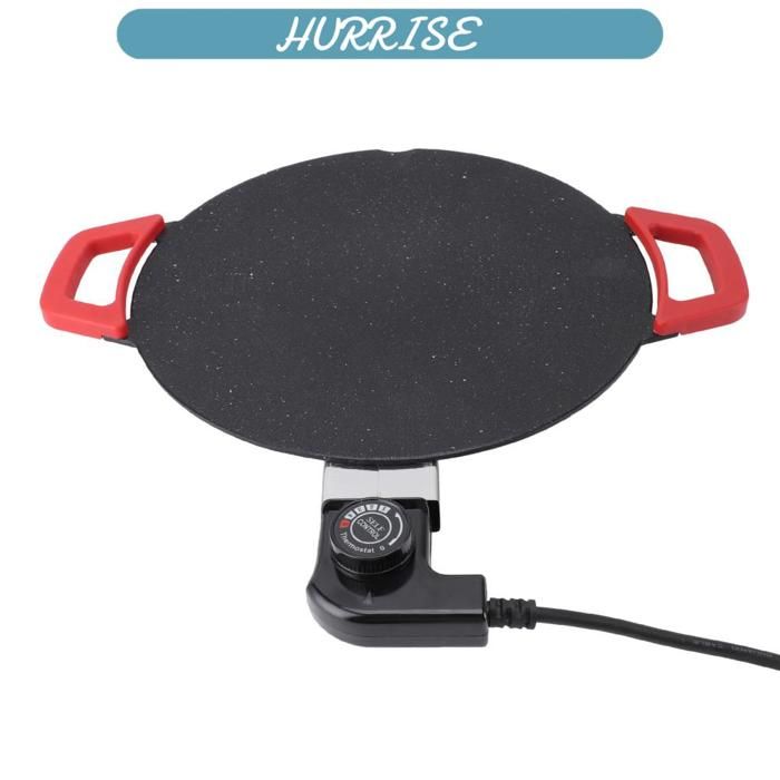 Sonew Plaque chauffante électrique Plaque de gril électrique ronde de 30cm conception Concave outillage poele Prise UE 220V