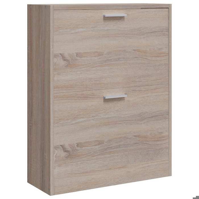 VIDAXL Meuble à chaussures - design simple et élégant - en bois avec 2 compartiments - Aspect chêne - (63.5x24x81 cm) BONNE1160