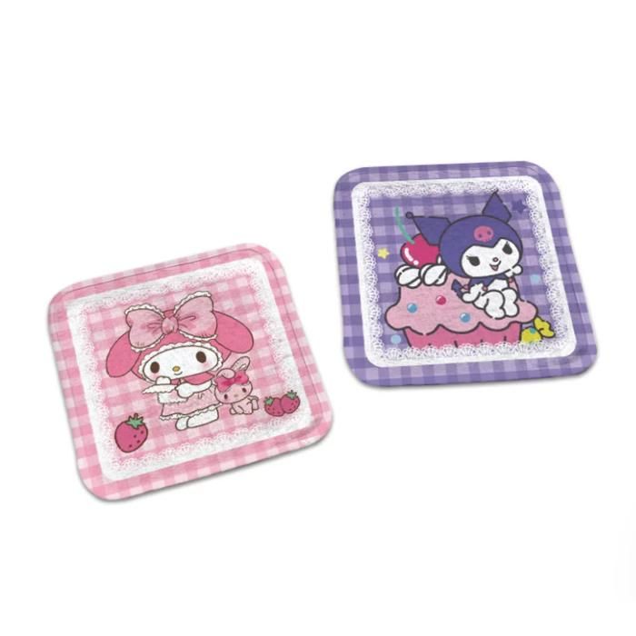 Lot de 2 coussins d’assise 40×40cm My Melody et Kuromi motif vichy coussin siège chaise confort déco kawaii