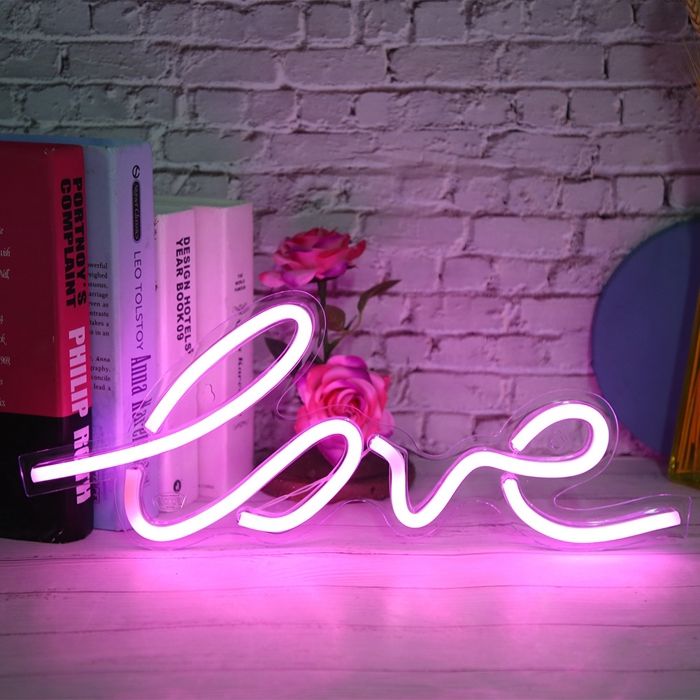 AUCUNE Néons Lumières au néon de panneau transparent en forme damour USB LED pour la décoration de la chambre bateau interieur