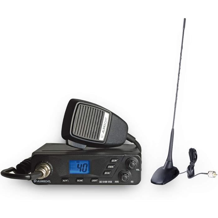 Radio CB Albrecht AE 6199 VOX kit d'antenne à Pied magnétique CBM-516 ...
