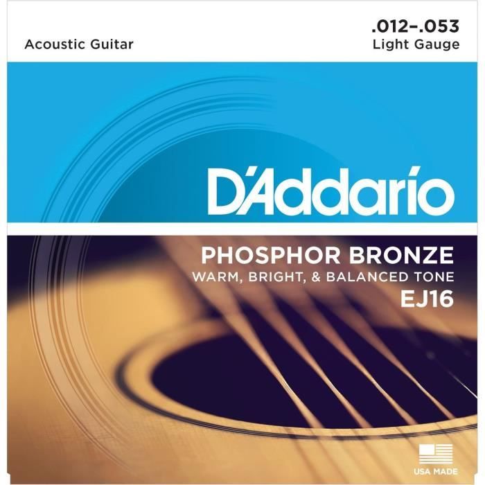 DADDARIO EJ16 : Le jeu de cordes en bronze pour une sonorité acoustique exceptionnelle