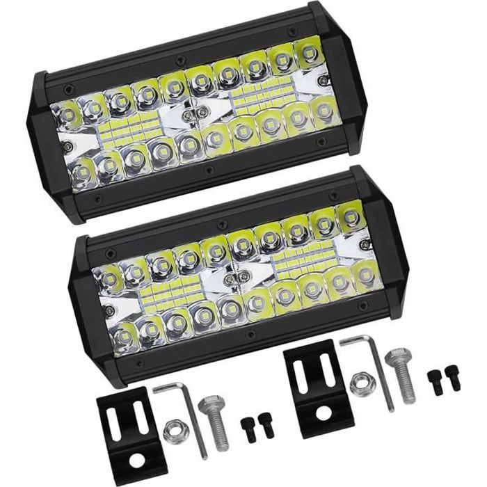 2x 120W 7'' Barre à LED phares longue portée Moto SUV 4x4 l'éclairage