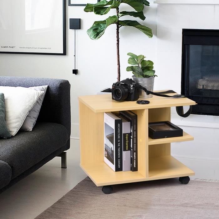 Bout De Canape Indus Table D Angle Meuble Tv Mobile Avec 4