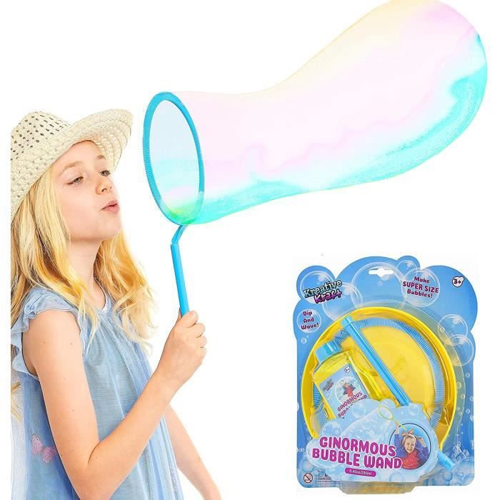 Concentré de Bulles Géantes & 8 Autocollants Activés à Froid WOWMAZING Bulles de Savon Enfant Géante Winter Kit Jouet en Plein air pour Enfants Inclus Grosses Baguettes à Bulles 
