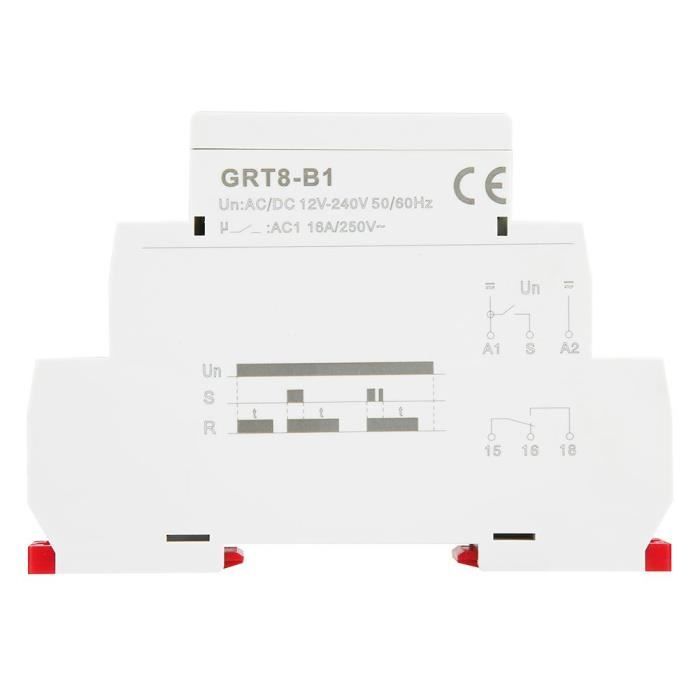 GRT8-A1 Relais temporis/é /à la mise sous tension Relais temporis/és type rail DIN Relais temporis/é au d/émarrage AC//DC 12V ~ 240V