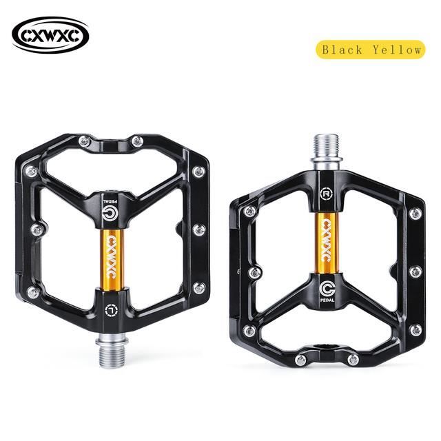 930 Or noir Pedales Plates De Velo Vtt 3 Roulements Scelles Repose pied De Velo Pour Velo A Large Plate fo Cdiscount Sport