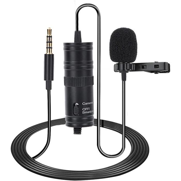 Micro Cravate Omnidirectionnel - Compatible Smartphone/PC - 1.5m - Pour YouTube, Podcast, Réunion