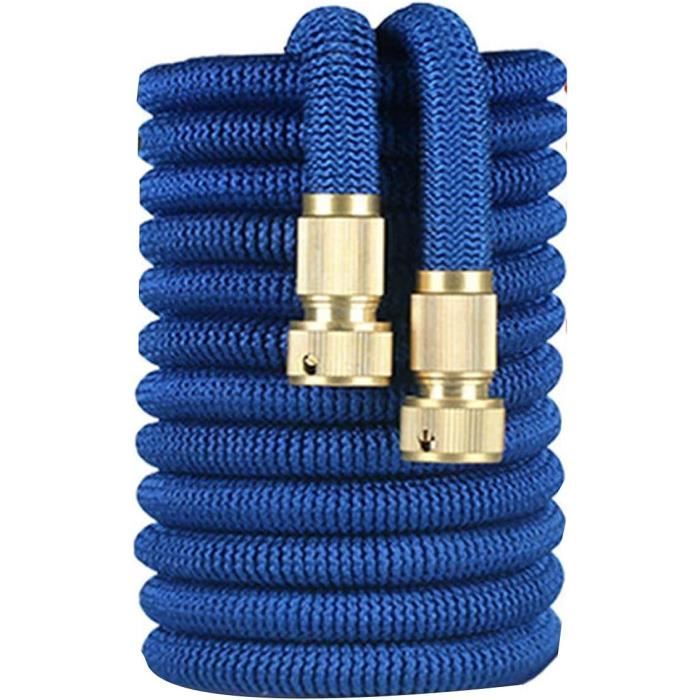 Tuyau D'arrosage Extensible 7,6 M Avec Buse Métal 10 Modes - Rétractable, Noyau Latex 4 Couches, 3750D, Sans Nœuds - 3
