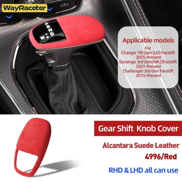 Rouge - Couvercle de pommeau de levier de vitesse Alcantara rond ABS pour  voiture, Accessoires pour Dodge Dur
