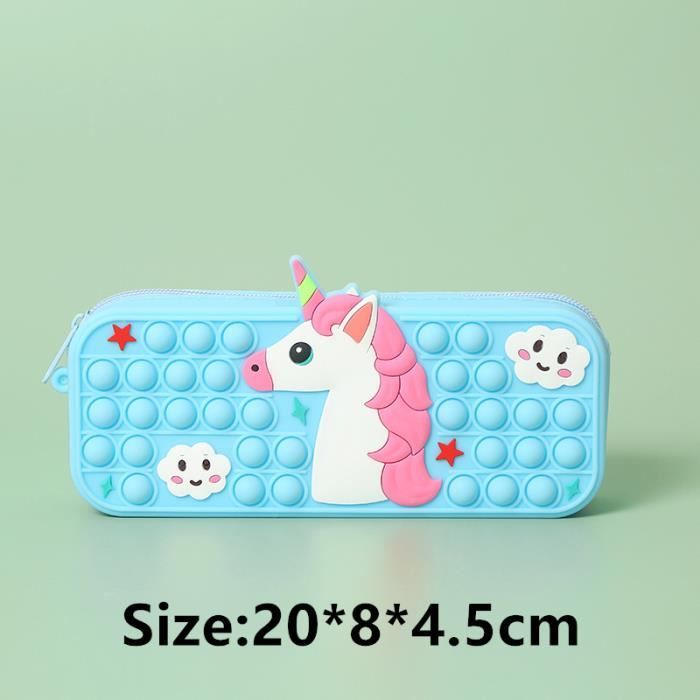 Trousse Silicone Kawaii, 2 En 1 Trousse à Crayons Animaux
