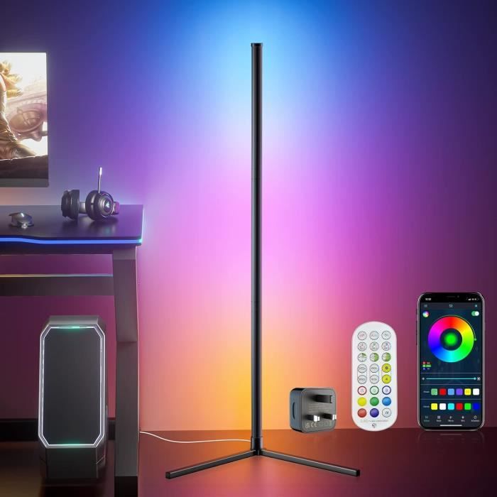 Lampadaire sur Pied Salon RGB, Lampadaires Led Sur Pied 3 Températures