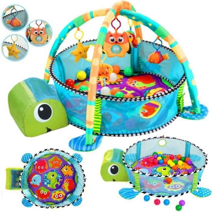 Tapis d'éveil bébé évolutif pour fille garçon, Tapis de jeu Dès la naissance, Piscine à Balles Tapis D'Éveil Avec 30 Balles Bébé