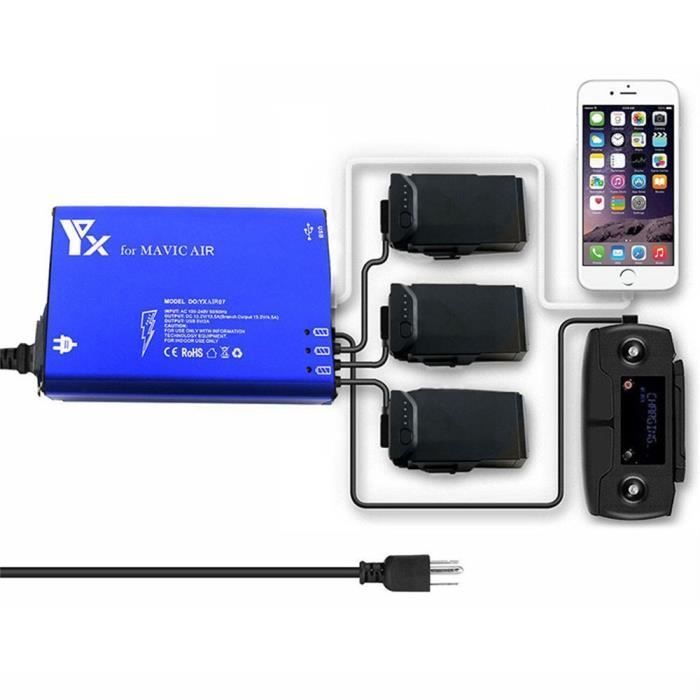 Chargeur 4 En 1 Pliable Pour DJI Mavic Air - Hub De Charge Rapide Pour 4 Batteries De Drone - Nécessite Adaptateur Externe