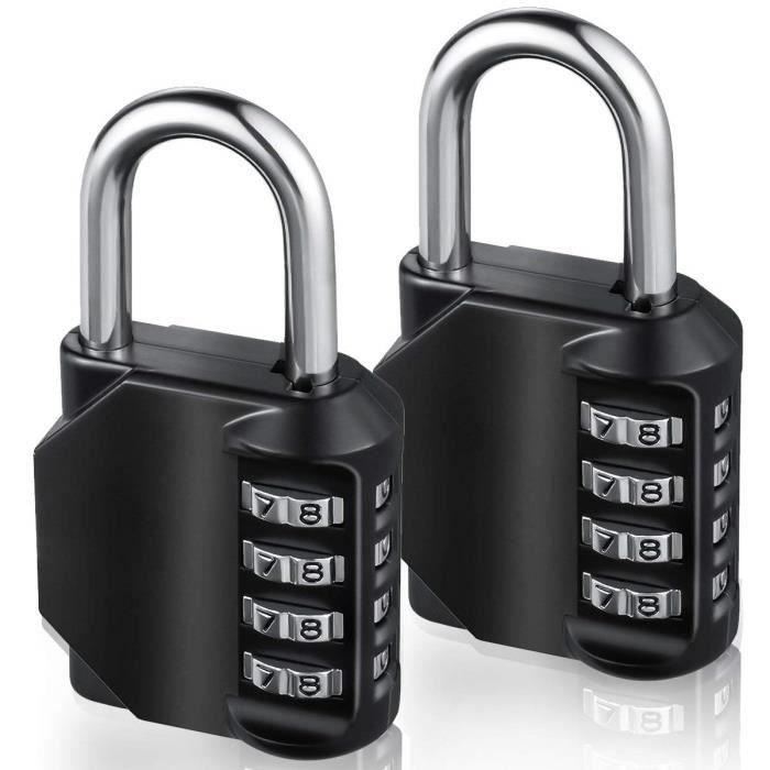 Cadenas à Combinaison de 4 Chiffres,Gvoo 2 Pack à Code à Étanche et...