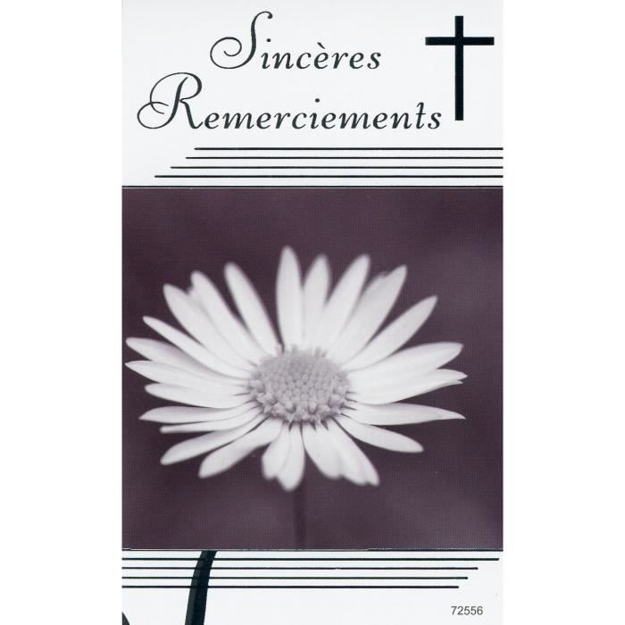 5 cartes de remerciements de deuil avec enveloppes  Cdiscount Beaux