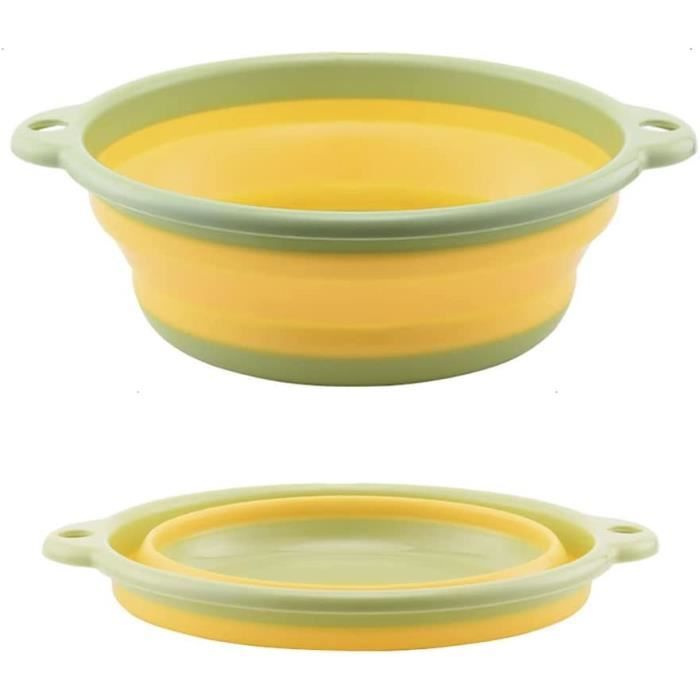 Lot 3 Bassines Pliables Silicone - Lavage Camping, Cuisine, Rangement | 3 Tailles, Base Antidérapante, Poignée Et Trou De Suspension
