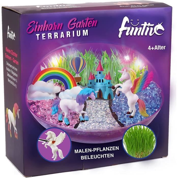 Kit terrarium licorne pour enfants avec guirlandes lumineuses  arc-en-cielfigurines peintesplantes et culture illuminée pour l [658] -  Cdiscount Jardin