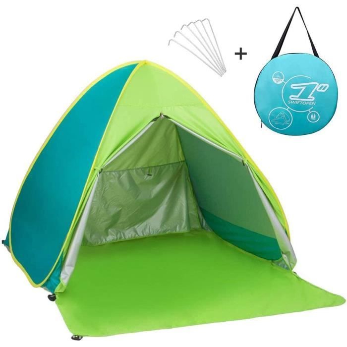 Tente De Plage Pop-up Automatique – Anti-UV – Pour 2-3 Personnes – 165x150x115 Cm – Portative