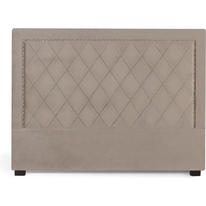 INTENSEDECO T&ecirc;te de lit Nolwen Velours Taupe 160cm